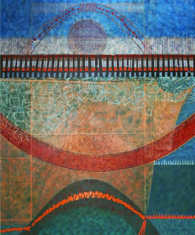Desert Cactus (1980) - Oil  Panel 122 cm x 122 cms