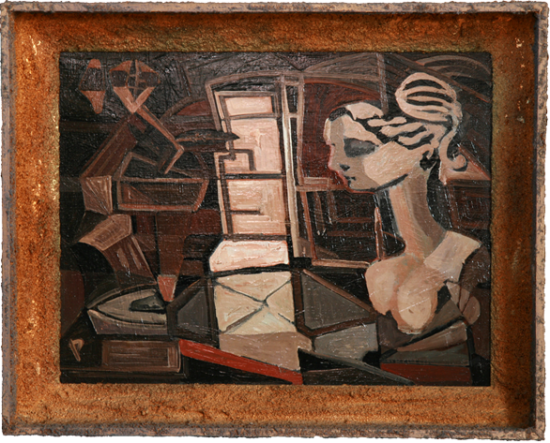 Interior With Bust (1949) - Oil  Canvas 35.5 cms x 25.5 cms