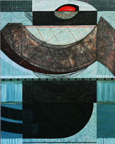 South Downs in Winter (1984) - Oil  Panel 106.5 cms x 132 cms